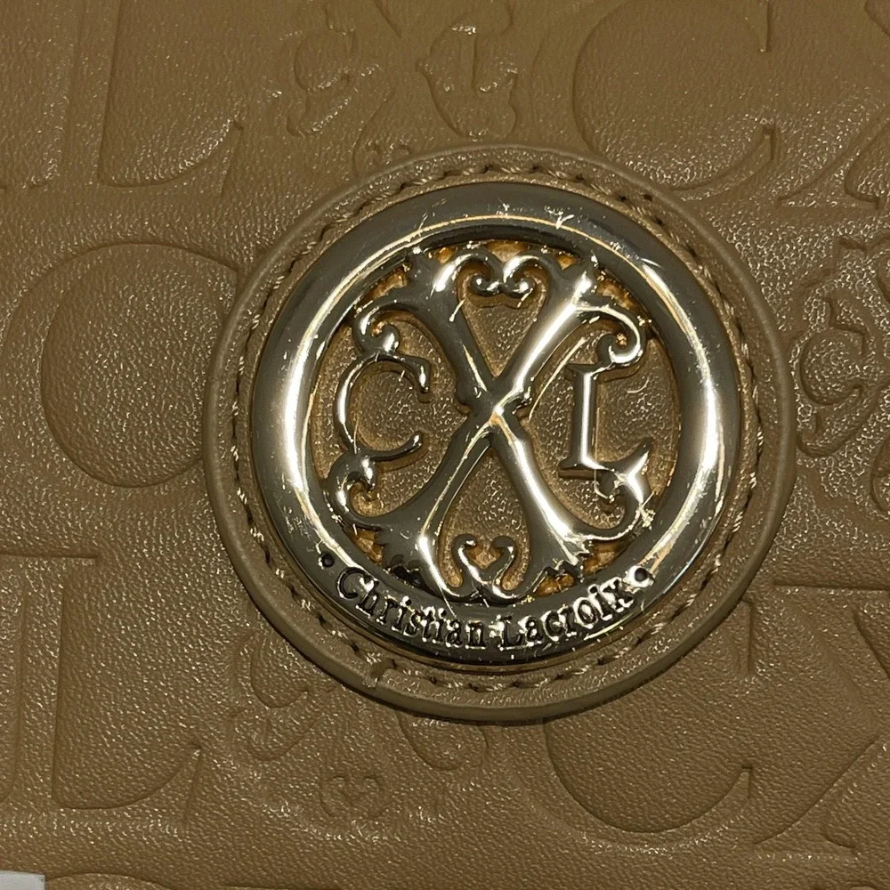 CXL by Christian Lacroix Satchel‎ Bag Womens Toffee Eiden Embossed Faux Leather